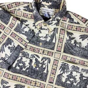 Reyn Spooner Dietrich Varez Hawaiian Shirt Mens Lg Reverse Print Surf Music VTG